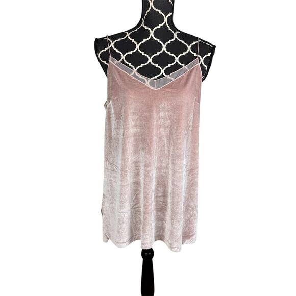 Intimately Free People Pink Velour Babydoll Womens Sz L - Picture 1 of 7
